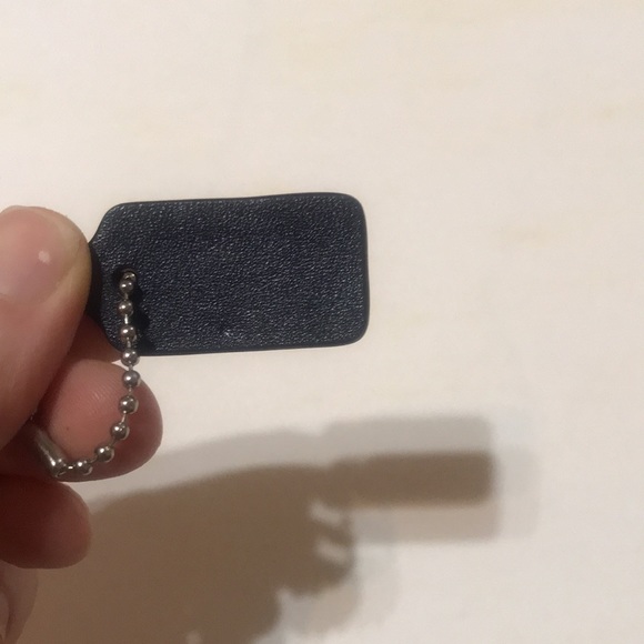Coach Leather Bag Charm Replacement Logo Dog Tag Ball Chain Navy Blue Mini Small - Picture 5 of 12